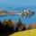 Image du château de Duingt et du lac d'Annecy vus depuis le Col de l'Aulp