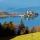 Image du château de Duingt et du lac d'Annecy vus depuis le Col de l'Aulp