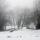 Image d'une ambiance hivernale avec neige et brouillard dans la campagne autour de Savigny