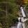 Image de forêt d'automne autour de la partie supérieure de la cascade de la Diomaz en Haute Savoie