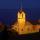 Image de l'église de Franclens illuminée la nuit