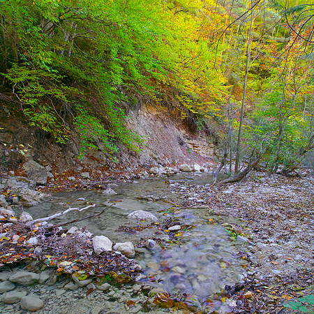 Rivière d'automne dans la vallée d'Agnielles - Hautes Alpes