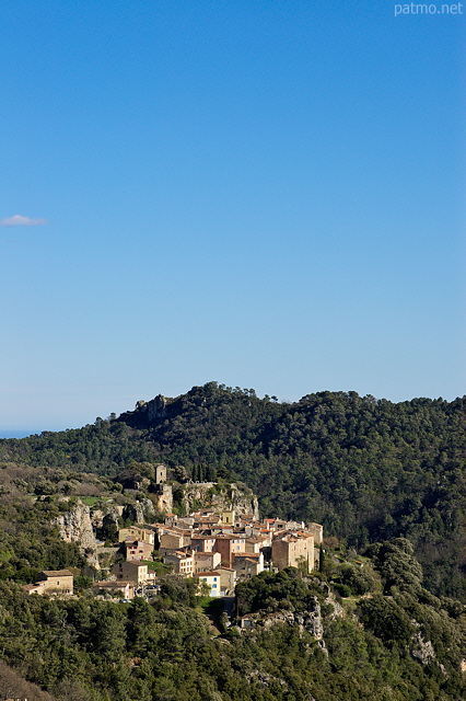 Photo of Chateaudouble village under a Provence blue sky