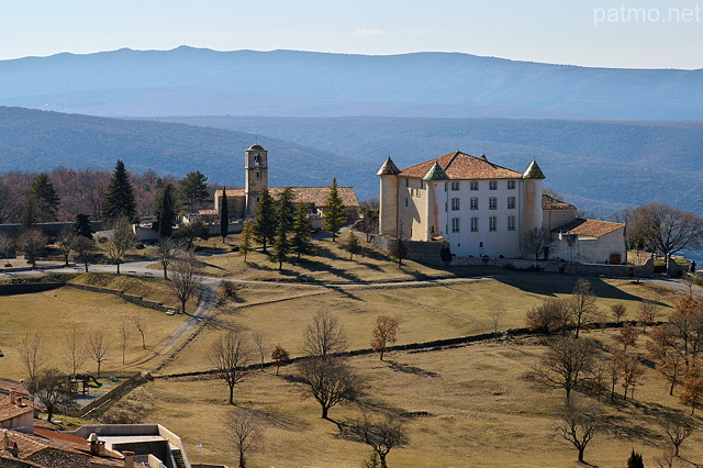 Picture of Aiguines castle and Church in Provence