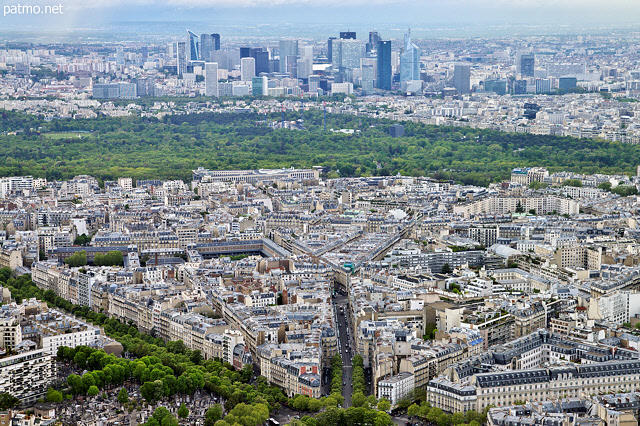 Photo de Paris, du Bois de Boulogne et de la Dfense vus depuis la tour Eiffel