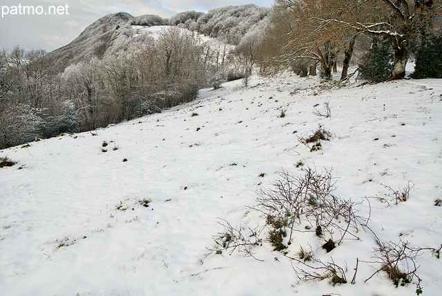 Photo de la neige sur la crte de la montagne du Vuache en Haute Savoie