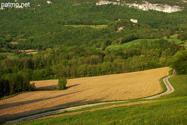 Photographie d'un paysage rural autour du chteau d'Arcine en Haute Savoie