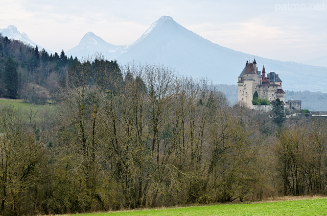 Photographie d'un paysage de printemps en Haute Savoie autour du chteau de Menthon Saint Bernard