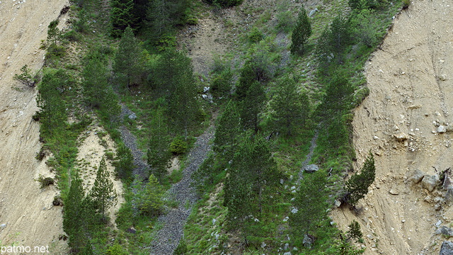 Image des pentes érodées de la moraine du Niaizet dans le Parc Naturel Régional du Haut Jura