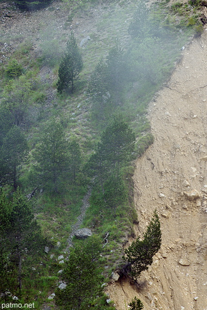 Image de l'rosion dans la moraine du Niaizet