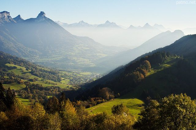 Photo of an autumn landscape in Parmelan mountain