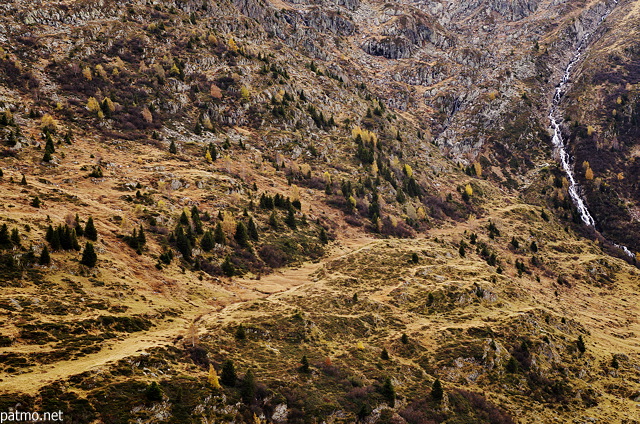 Autumn landscape in Maurienne mountains around Col du Glandon