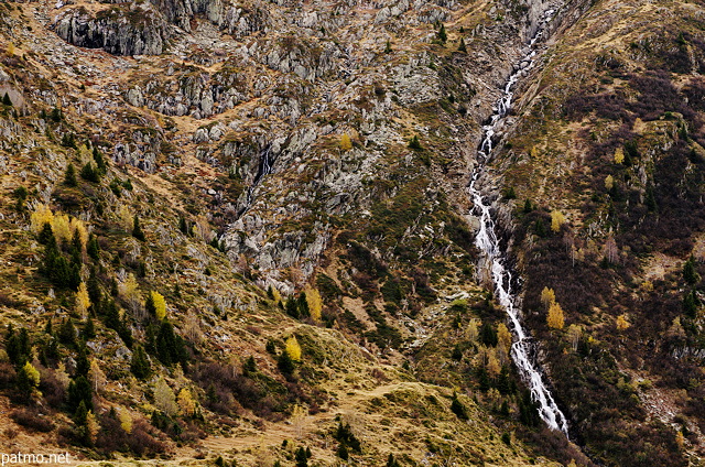 Photo of a mountain stream in the french Alps around the famous Col du Glandon