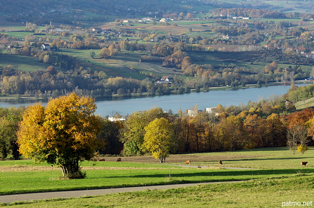 Photo of the french countryside along river Rhone in Chautagne area