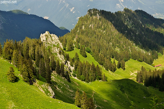 Image d'alpages sur le versant suisse du Col d'Arvouin