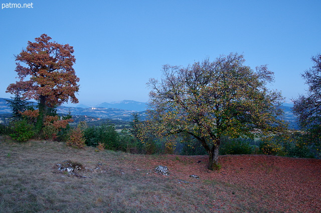 Picture of the French countryside at blue hour