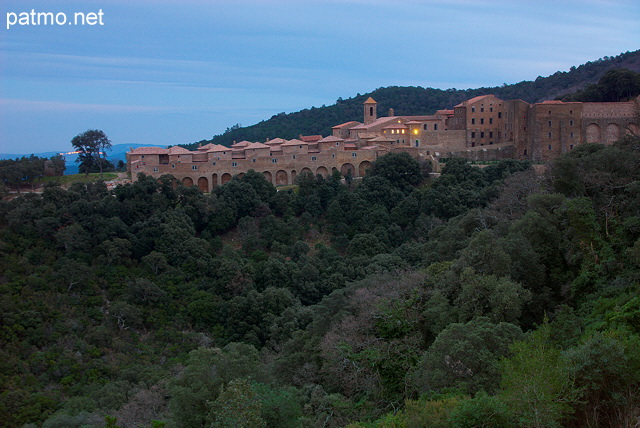 Picture of Chartreuse de la Verne in Provence under a winter dusk light