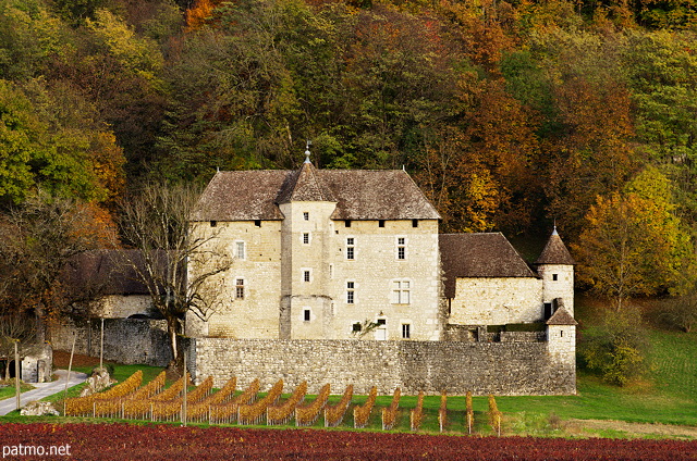 Image de l'automne en Chautagne autour du Chteau de Mcoras