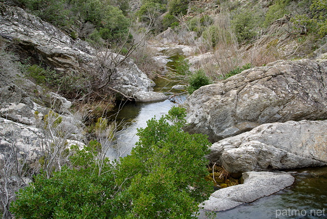 Photo des berges de la rivire de la Verne dans le Massif des Maures