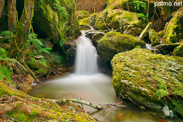 Photo of a waterfall on Saparelle stream in North Corsica