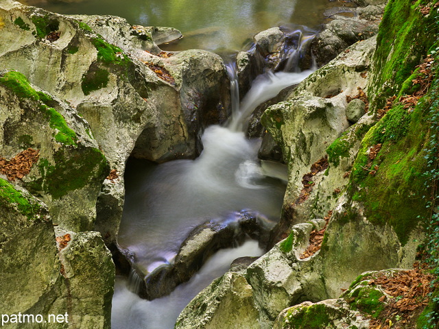 Photographie des marmites de gant du torrent du Fornant  Chaumont en Haute Savoie