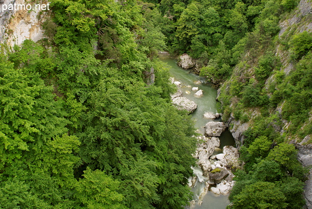 Photo du canyon du Chran vu depuis le Pont de l'Abme en Haute Savoie - Massif des Bauges