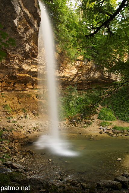 Photo de la cascade de Saut Girard sur le ruisseau du Hrisson dans le Jura