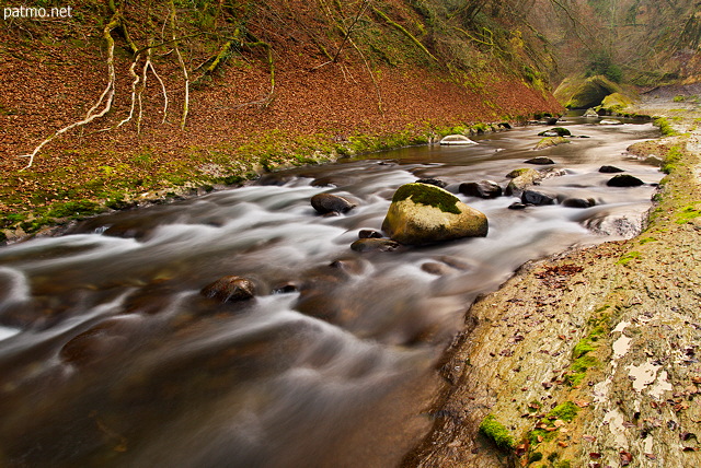 Photograph of the autumn colors along river Cheran