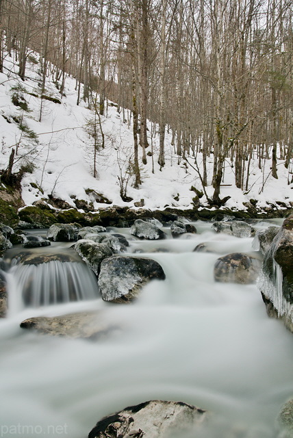 Photo de la rivire de la Valserine en hiver