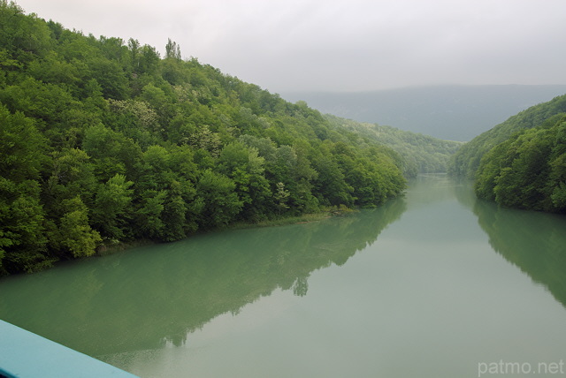 Photograph of Rhone river seen from Gresin bridge