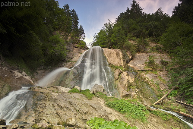 Image of Dard waterfall in dusk light