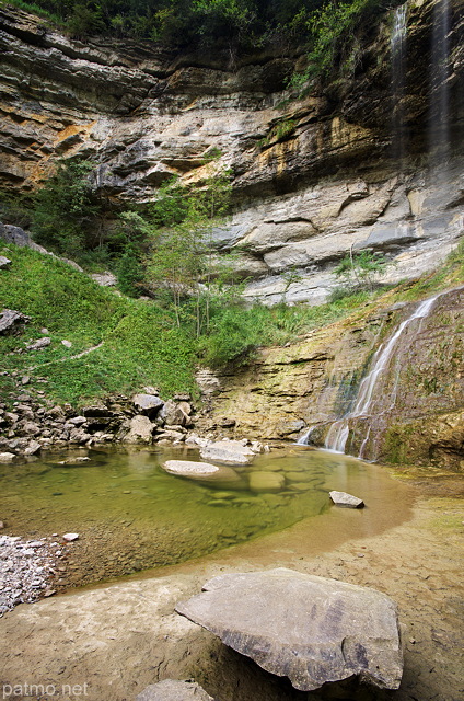 Photographie de la cascade de la Queue de Cheval dans le Jura