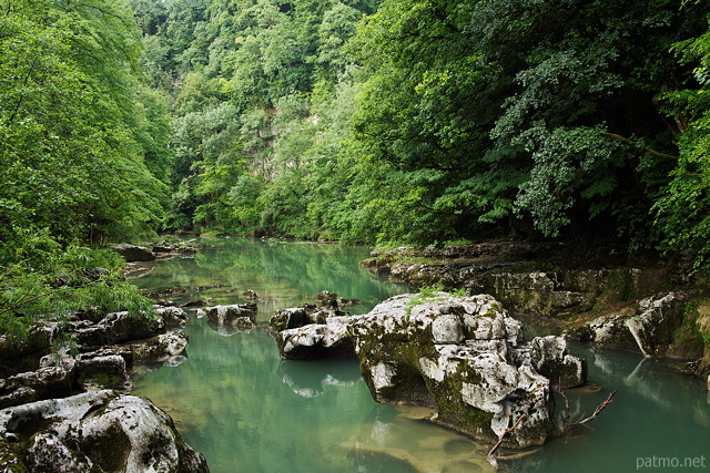 Photographie des couleurs de printemps autour des Pertes de la Valserine