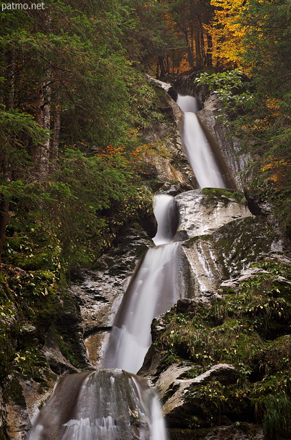 Image de la partie haute de la cascade de la Diomaz  Bellevaux