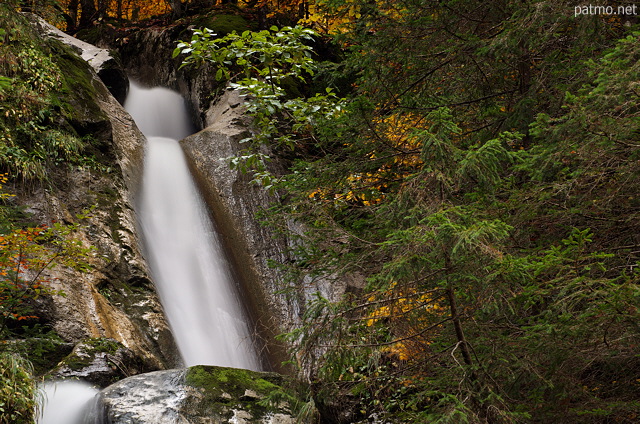 Photo du haut de la cascade de la Diomaz  Bellevaux en Haute Savoie