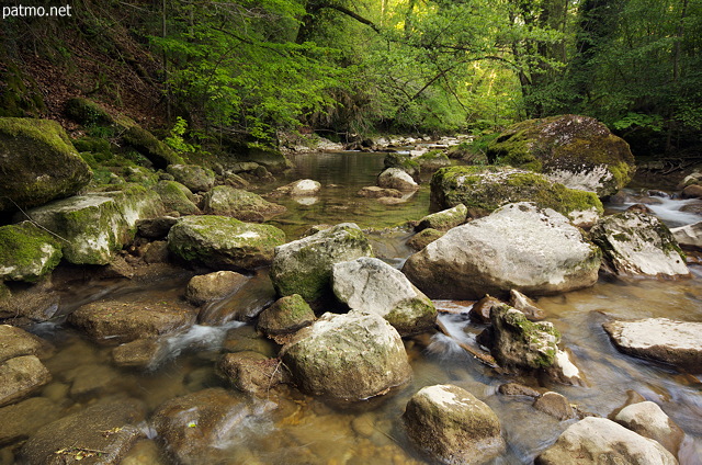 Photograph of Seran river running in Valromey area