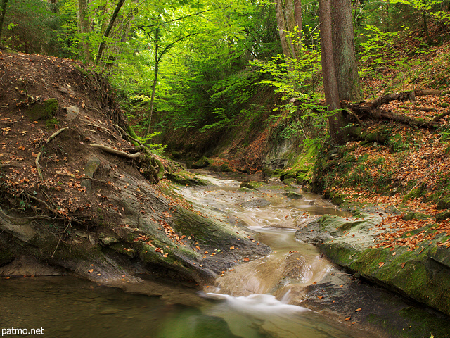 Picture of an autumn landscape around Erbe stream in Annecy