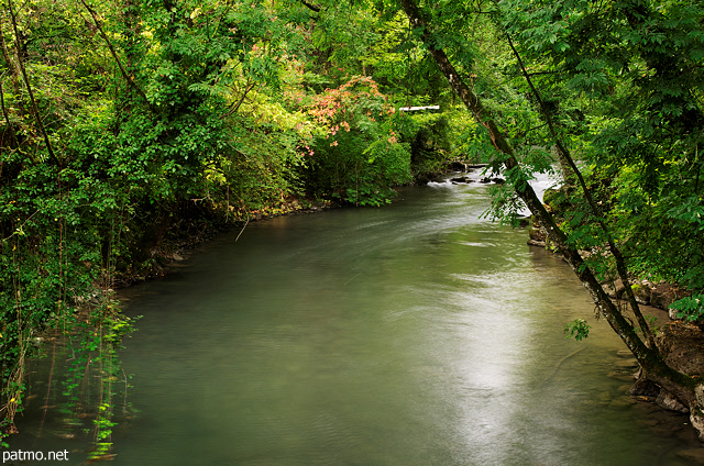 Image of autumn along river Thiou in Annecy