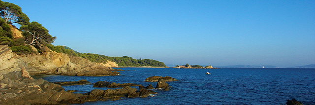 Paysage en bord de mer. Bormes les Mimosas