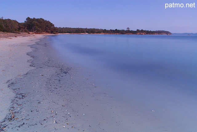 Photo de la plage de Pllegrin au crpuscule - La Londe les Maures