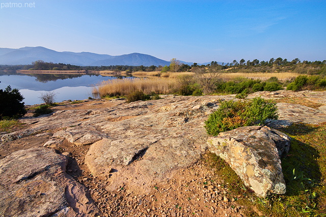 Image d'un matin d'hiver au bord du lac des Escarcets dans la Plaine des Maures