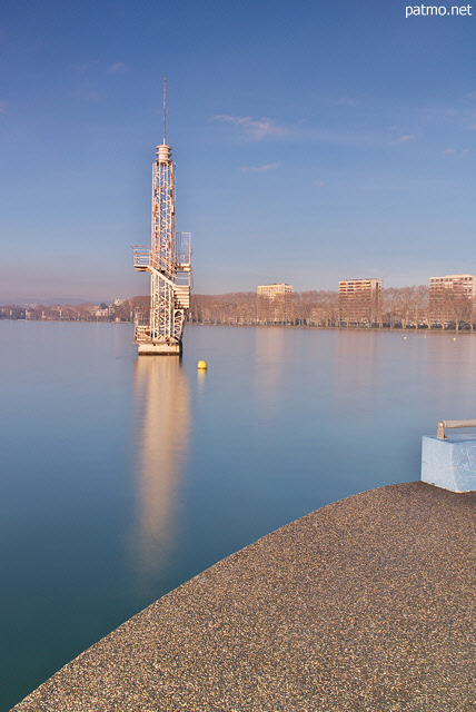 Photographie du plongeoir de la plage de l'Imprial  Annecy