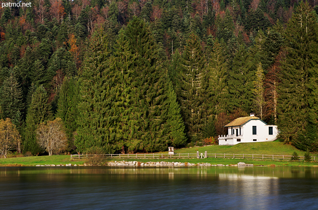 Autumn landscape around Genin lake