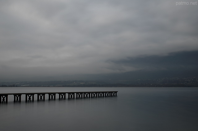 Picture of winter clouds on lake Bourget