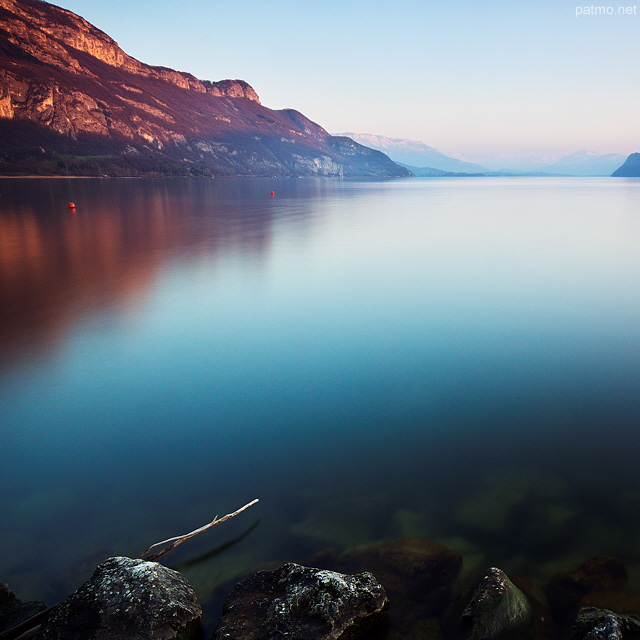 Photo of the last rays of light of Bourget lake in Chatillon Chindrieux