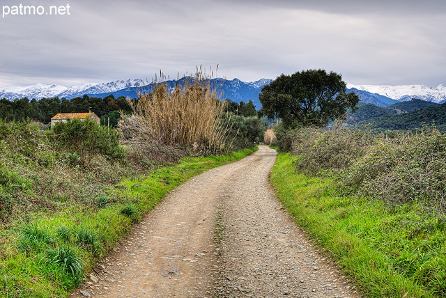 Photo HDR d'un paysage d'hiver dans la plaine orientale de la Corse