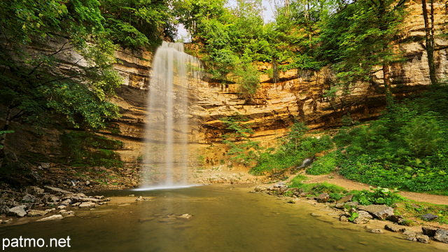 Photo de la cascade du Saut Girard sur la rivire du Hrisson dans le Jura