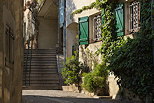 Picture with light and shadow on the houses of Cogolin village in Provence