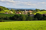 Photo of a rural landscape around Chateau des Pres village in french Jura