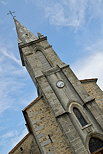 Image du clocher de l'église de Saint Pierreville en Ardèche
